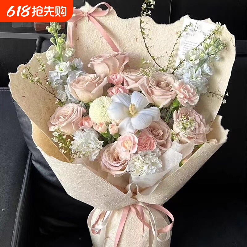 520母亲节情人节曼塔康乃馨玫瑰仿真花束生日礼物送女生朋友闺蜜