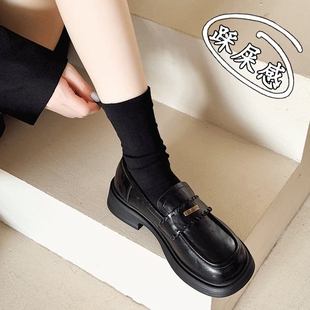 踩屎感真皮乐福鞋女2026新款秋季法式单鞋不累脚英伦风小皮鞋粗跟