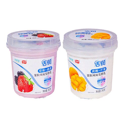 新希望活润酸奶黄桃芒果/草莓桑葚水果风味340g蔗糖果粒低温蓝莓