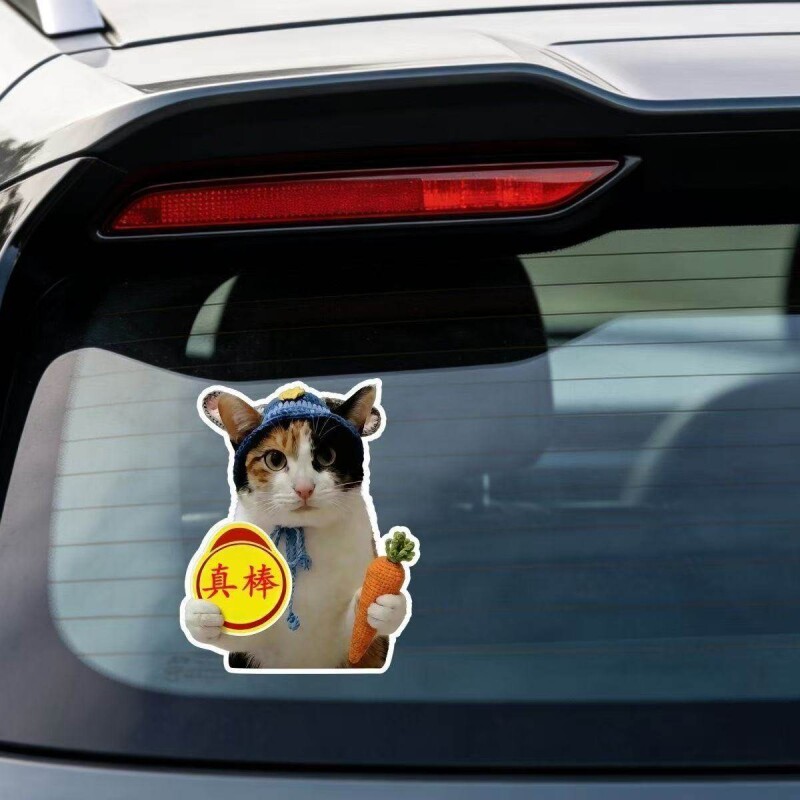 萝卜纸巾猫咪车贴纸真棒搞笑实习新手表情包创意实力司机meme贴画