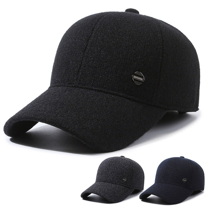 冬天中老年人男士帽子爸爸保暖棒球帽爷爷老头休闲护耳鸭舌帽冬帽