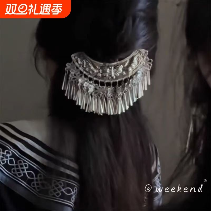 新中式苗银民族风蝴蝶流苏发簪女古风小众步摇发钗汉服战国袍发饰