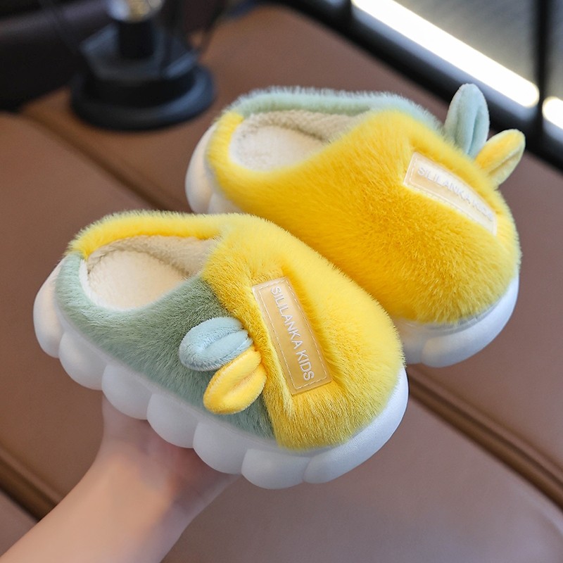 儿童棉拖鞋男女童秋冬卡通可爱防滑室内居家保暖小孩宝宝毛毛拖鞋