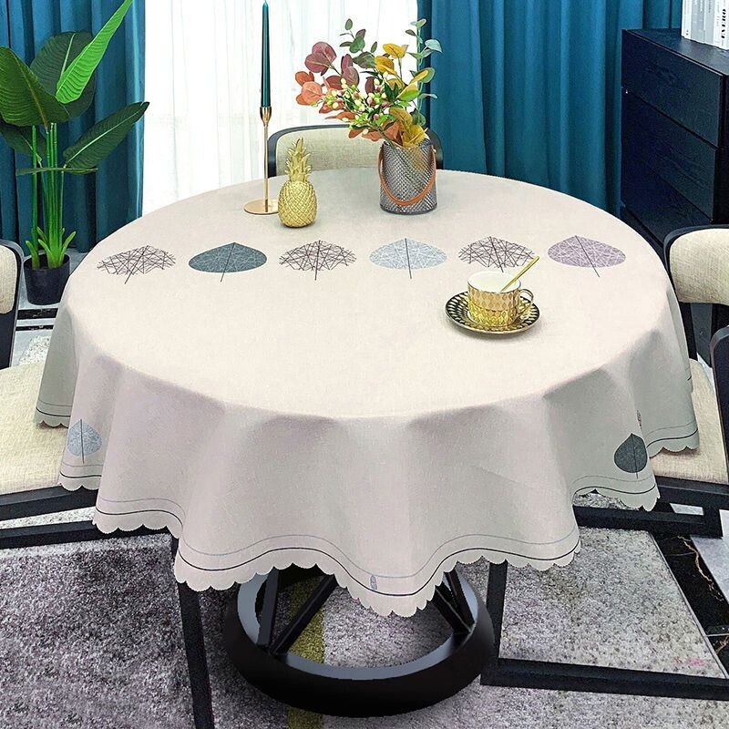 防水防油桌布圆桌大高档欧式新中式小清新台布餐桌布布艺家用圆形