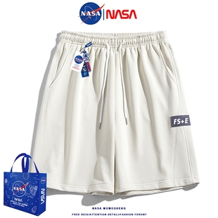 阔腿五分裤 针织直筒情侣款 爆款 夏季 女2024新款 休闲裤 NASA运动短裤