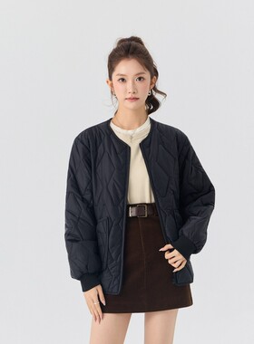 轻薄宽松棉服胖mm秋冬防寒内胆羽绒棉衣女工作服打底保暖棉袄遮肉
