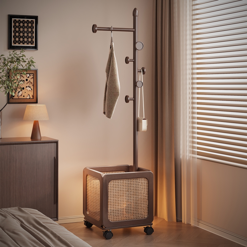 实木衣帽架落地卧室家用