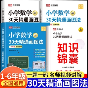 上下册数学专项思维训练小学生123456年级视频课程图解计算应用题数学强化训练 小学数学30天精通画图法全套一二三四五六年级通用版