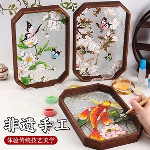 掐丝珐琅画diy手工材料中国非遗儿童制作装 饰品自己做教师节礼物