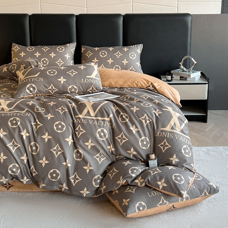 四件套加厚磨毛床上用品全棉学生三件套床单被罩床笠款水洗棉黑白