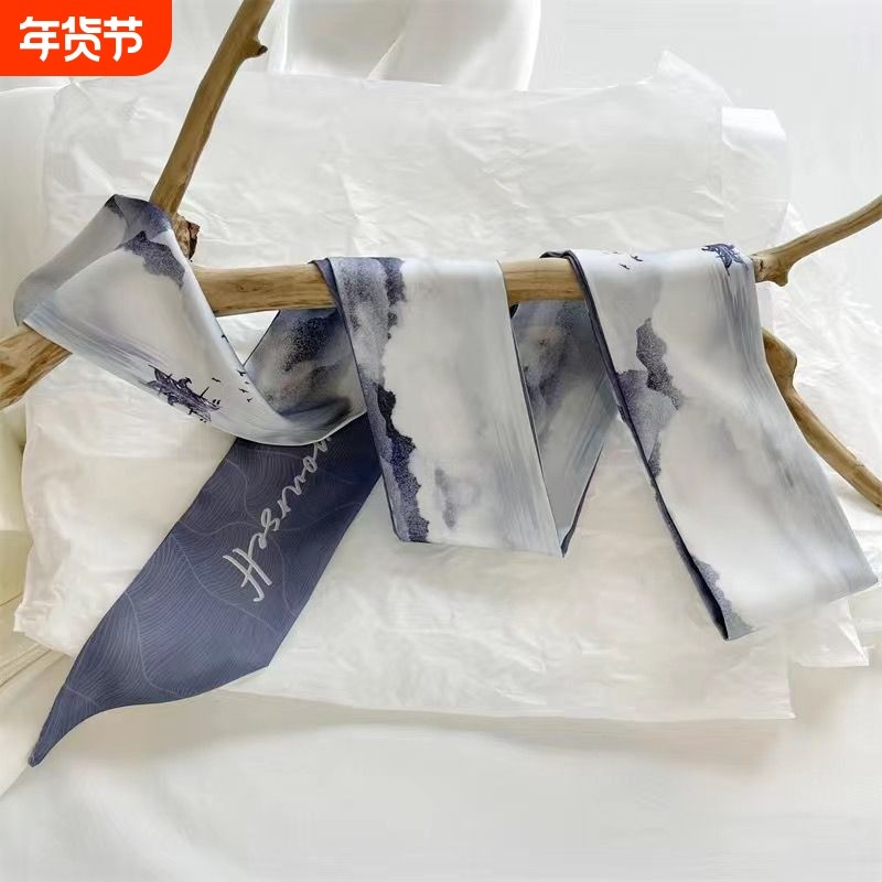 复古艺术感长条优雅双面小丝巾发带中国风绑发春秋装饰百搭小领巾,服饰配件/皮带/帽子/围巾,防晒袖套,淘宝优惠券,粉丝福利购,淘宝优惠卷