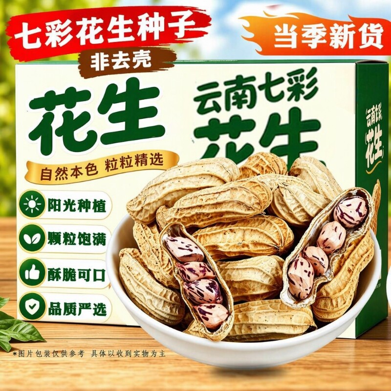 2026新货七彩花生晒干带壳图片