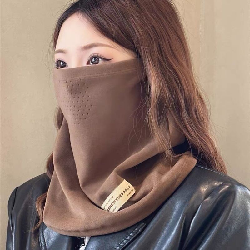 冬天加厚围脖保暖加绒骑行挂耳面罩防风护颈脖子女士百搭两用脖套