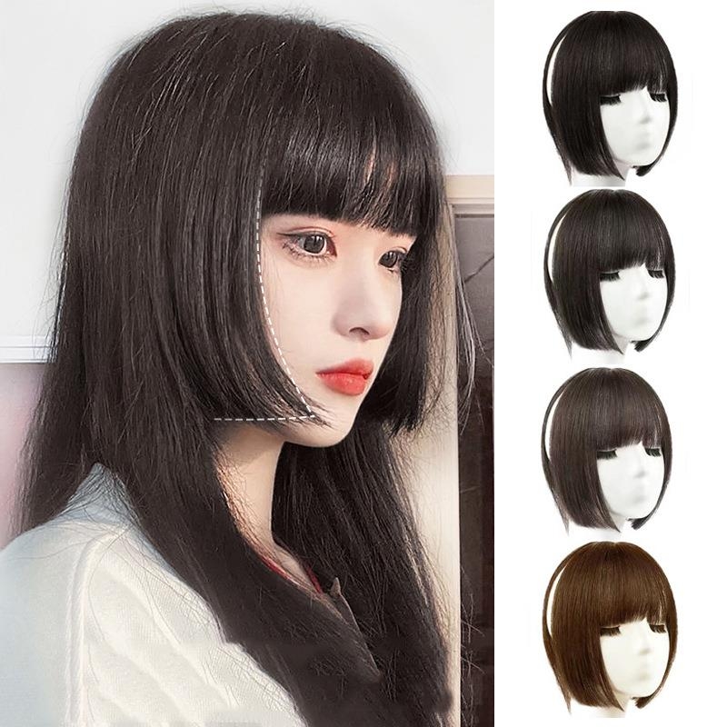 3d法式公主切刘海假发片女网红自然前额仿真假刘海头顶补发片现货