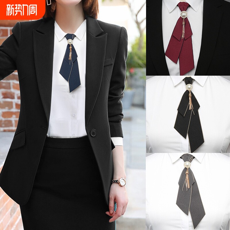 黑色领结男女银行免打领带白色衬衫领花配饰上衣学士服蝴蝶结婚礼