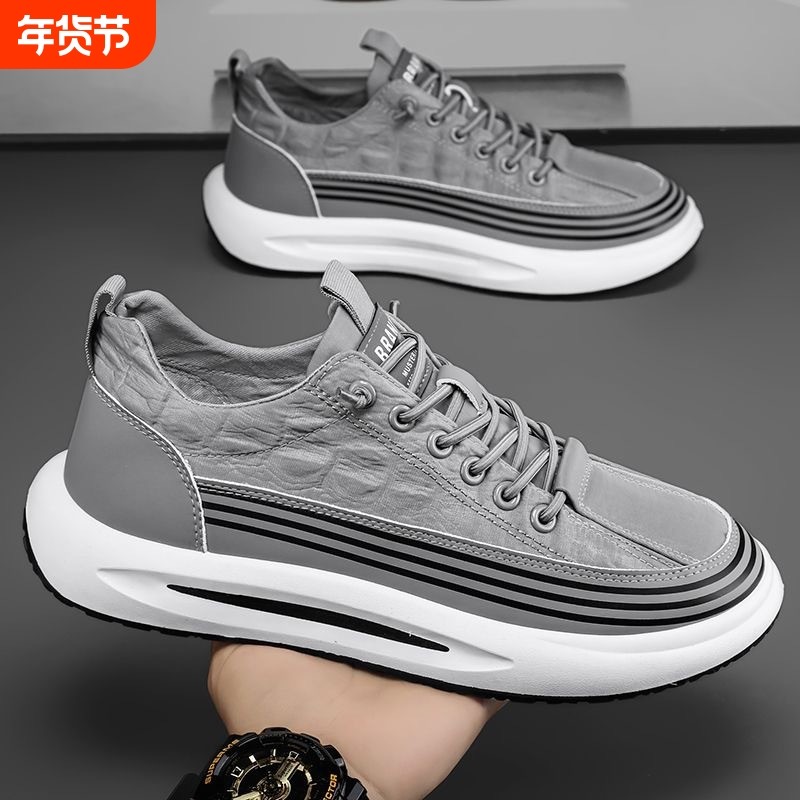 品牌断码一脚蹬男鞋夏季新款透气帆布鞋男潮流百搭冰丝布鞋运动鞋