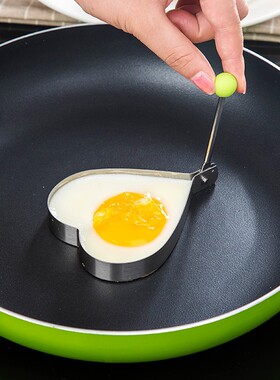 花式煎蛋神器圆形煎蛋器家用不粘心形模具不锈钢加厚定型器模型机