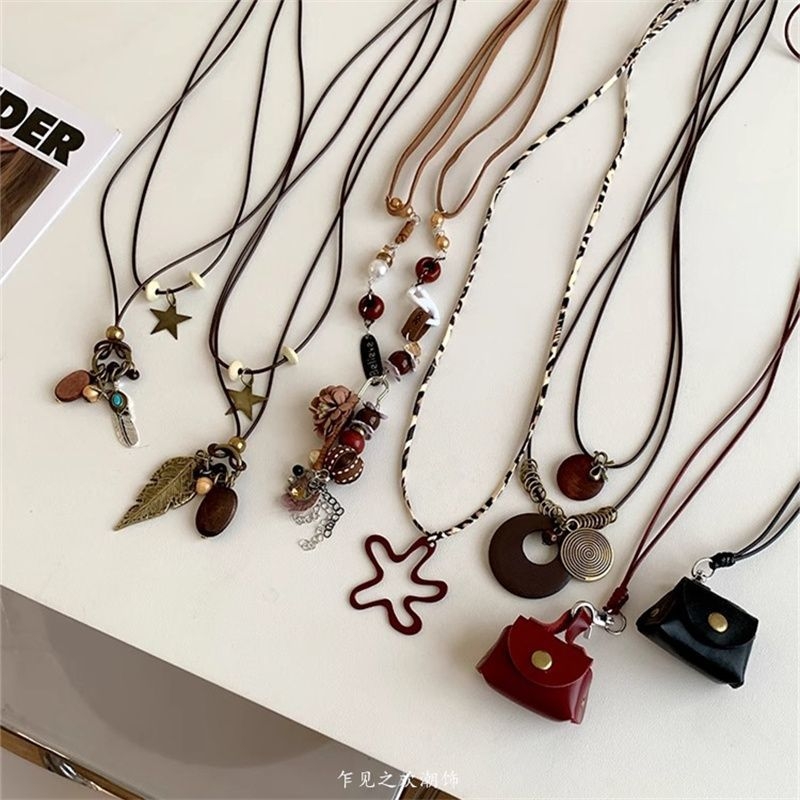 新中式复古民族风长款吊坠女小众百搭叠戴韩系时尚潮流配饰项链