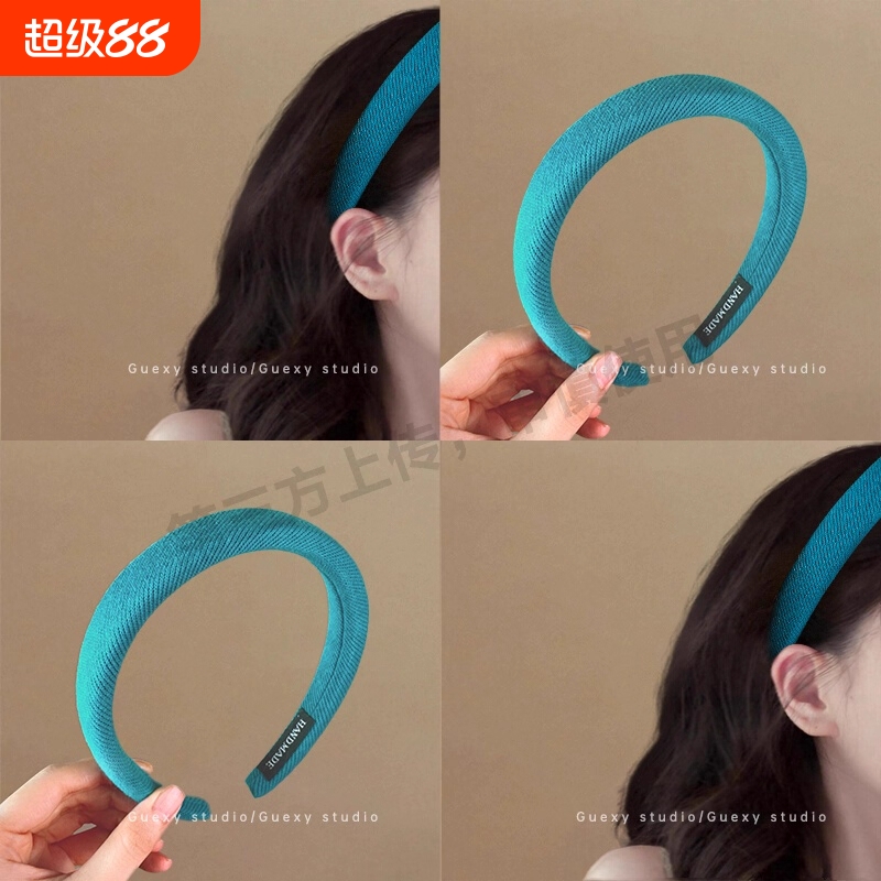 网红布艺海绵发箍女高颅顶百搭压发头饰糖果色新款发卡头箍发饰