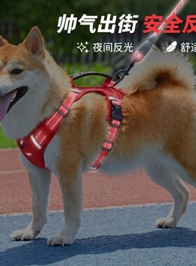 宠物反光胸背带舒适遛狗胸背带