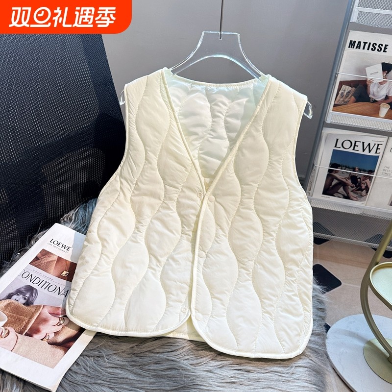 2024新款中老年羽绒棉马甲女轻薄修身内穿背心坎肩贴身内胆秋冬季