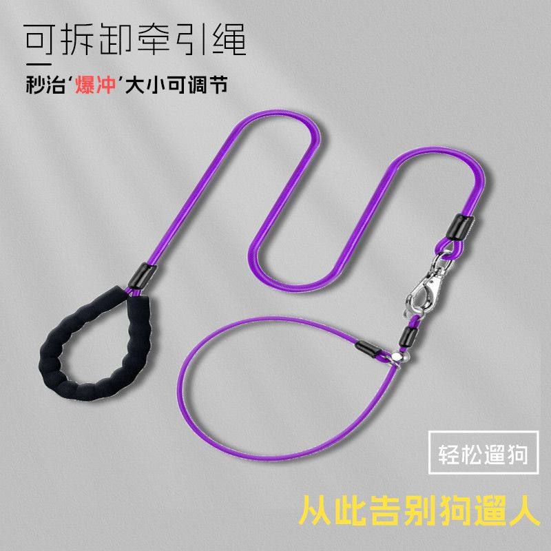 狗狗牵引绳p绳p链狗绳防缠绕防爆冲防咬断大型犬遛狗绳牵狗绳狗链