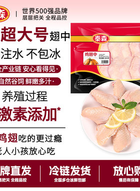 Tyson/泰森鸡翅冷冻鸡翅中500g烤翅速冻食材奥尔良中翅炸鸡可乐
