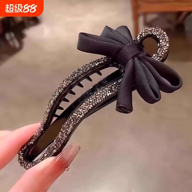 韩系蝴蝶结镶钻抓夹女气质后脑勺图片