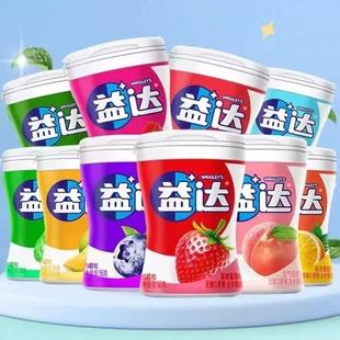 56g木糖醇约40粒薄荷味口气清新糖果零食批发混合 益达口香糖瓶装