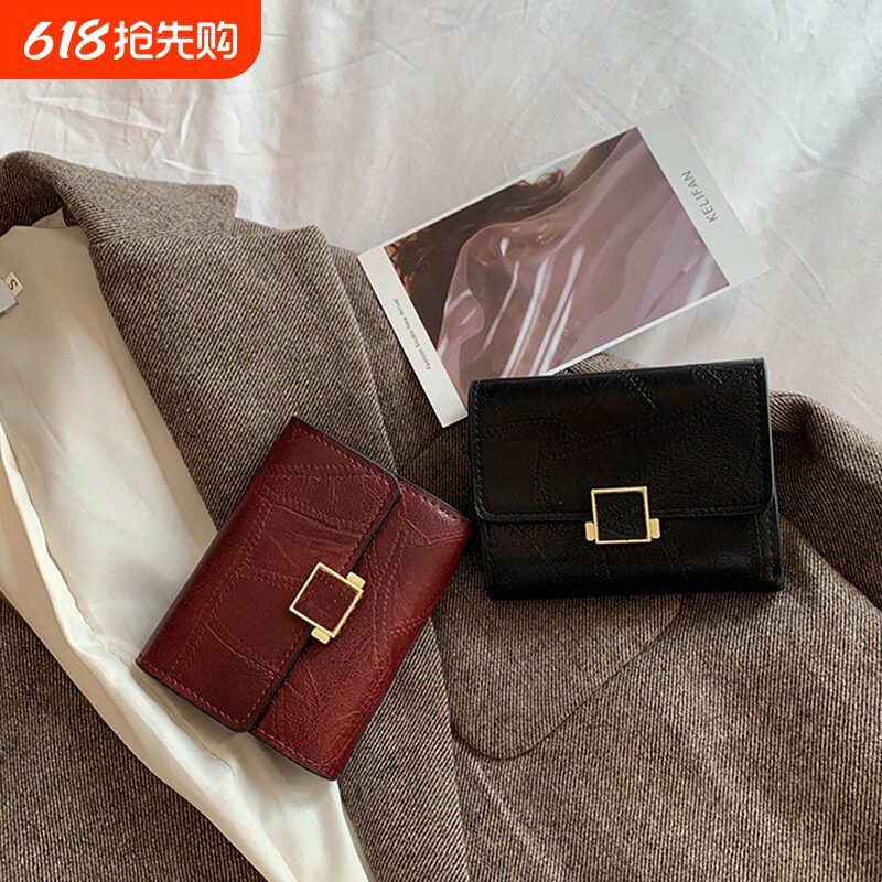 钱包女短款2026新款欧美复古时尚卡包卡套钱夹个性迷你潮零钱包