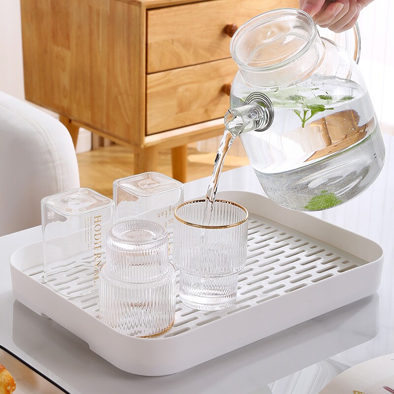 茶盘2025沥水杯子架托盘长方形塑料置物架沥水架茶具收纳双层水壶