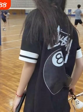 潮牌Stu短袖t恤运动健身篮球8球骰子跑步斯图西上衣男女外贸纯棉