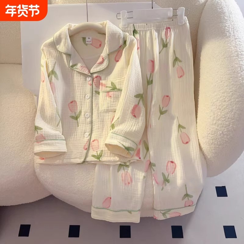 棉纱儿童睡衣2025新款春秋季纯棉长袖女童纱布女孩薄款夏款家居服,童装/婴儿装/亲子装,家居服套装,淘宝优惠券,粉丝福利购,淘宝优惠卷