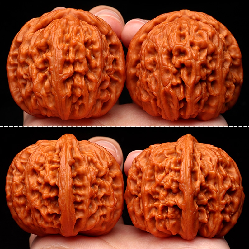 文玩核桃机刷高抛白狮子头矮桩闷尖小尺寸手捻盘玩男女手把件配对