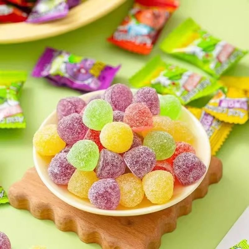 酸砂软糖网红爆款水果果汁软糖独立包装怀旧糖果儿童零食批发