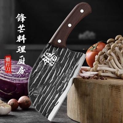 广东阳江手工锻打菜刀锰钢家用厨房超快锋利厨师专用切肉切片切肉