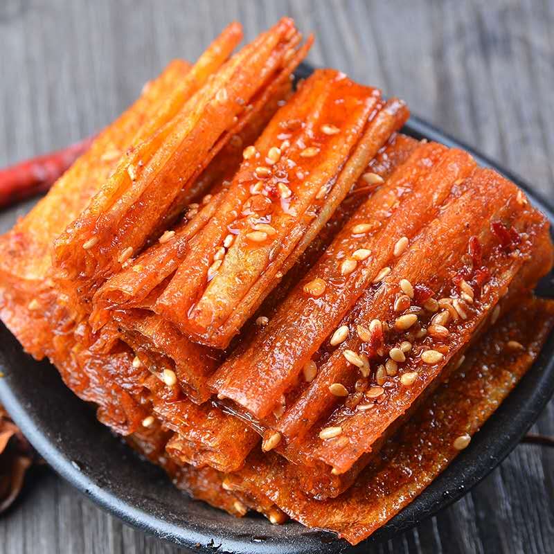 香辣豆卷辣条湖南特产麻辣小零食豆皮卷魔鬼豆