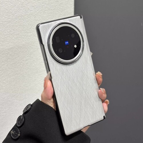 适用于vivoXFold5手机壳荣耀MagicV5中轴保护xfold3pro全包vs3套v2电镀金丝皮纹外超薄折叠屏防摔6华为mateX5