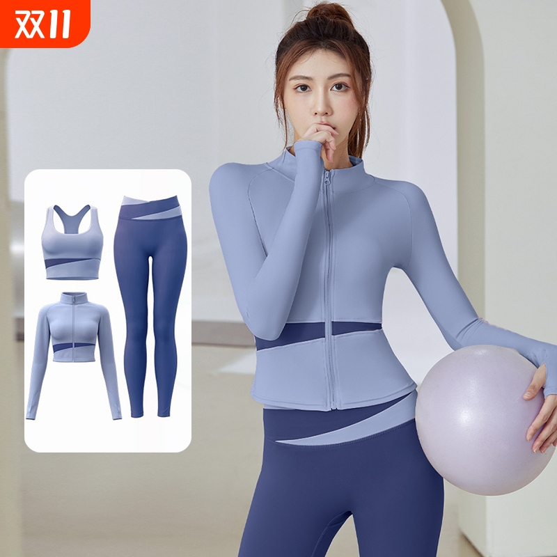 运动套装女秋健身房瑜伽服2025新款专业普拉提训练晨跑步速干上衣