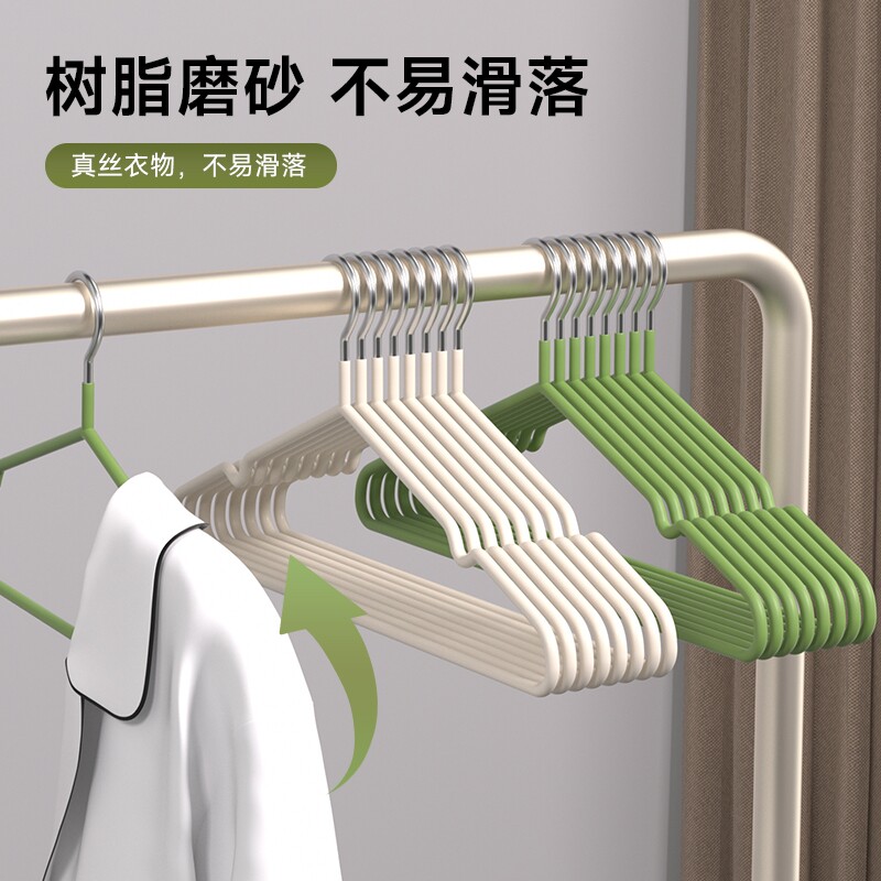 轻奢成人加粗防滑衣架学生宿舍晾晒挂衣撑子阳台衣物加长浸塑承重