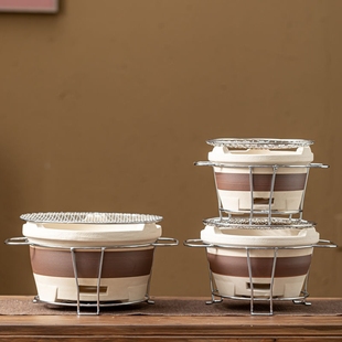 碳炉围炉煮茶家用室内老式 炭炉打边炉泥烧烤炉陶土煮茶炉红泥烤网