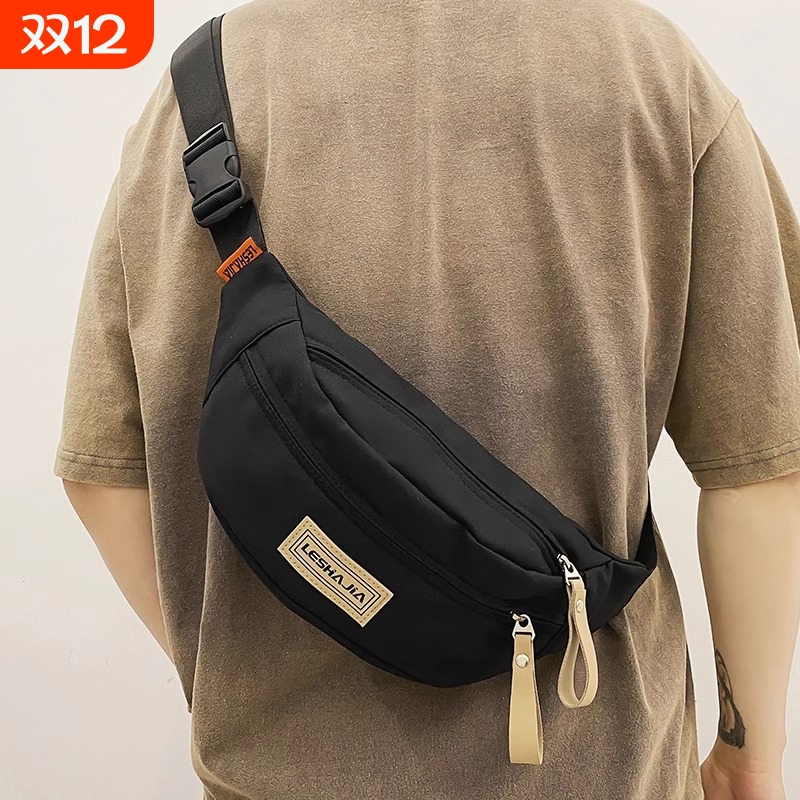 潮牌斜挎包男款包包新款小背包2025单肩运动手机腰包男士胸包男生