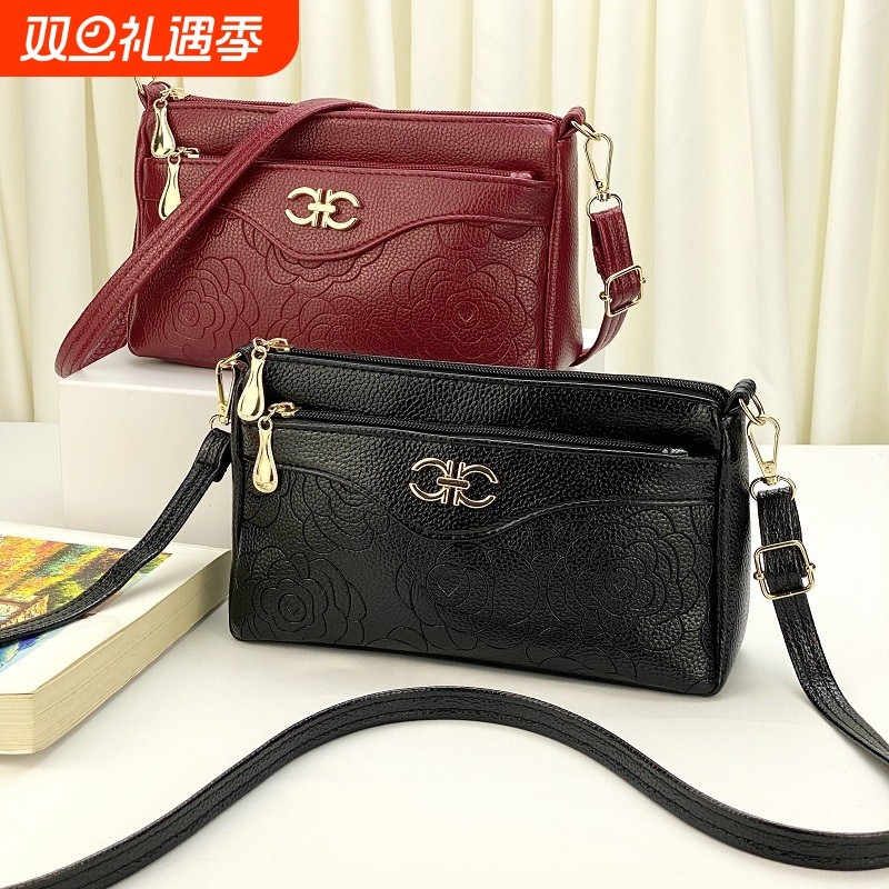 HELLOMR/哈啰先生女中年妈妈手拿包大容量时尚潮流多层单肩斜