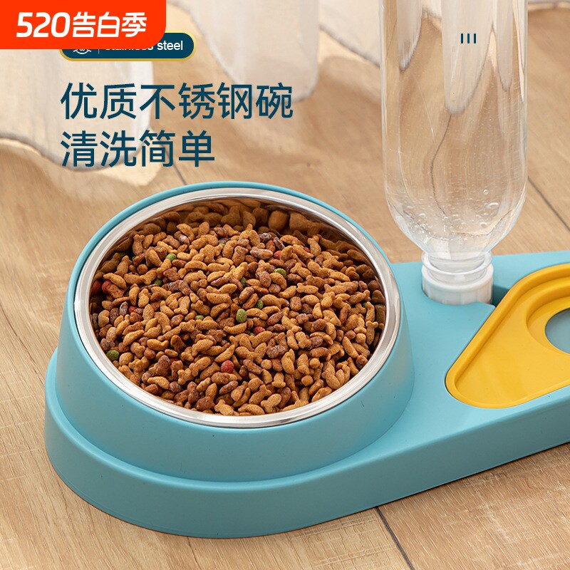 自动饮水器喂食器分体式不锈钢碗重力续水猫碗猫粮宠物猫智能