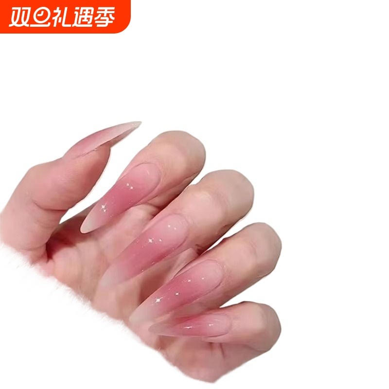 【凌洛原创】气质御姐范性感腮红小尖甲美甲成品假指甲贴片穿戴甲