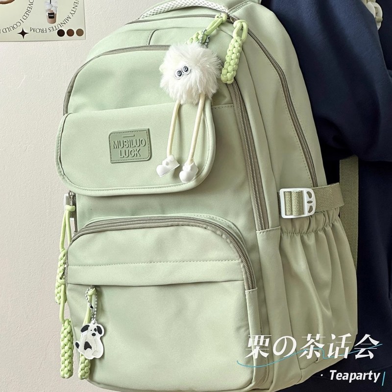 茶话会大容量书包女百搭高中初中大学生双肩包少女学院风电脑背包