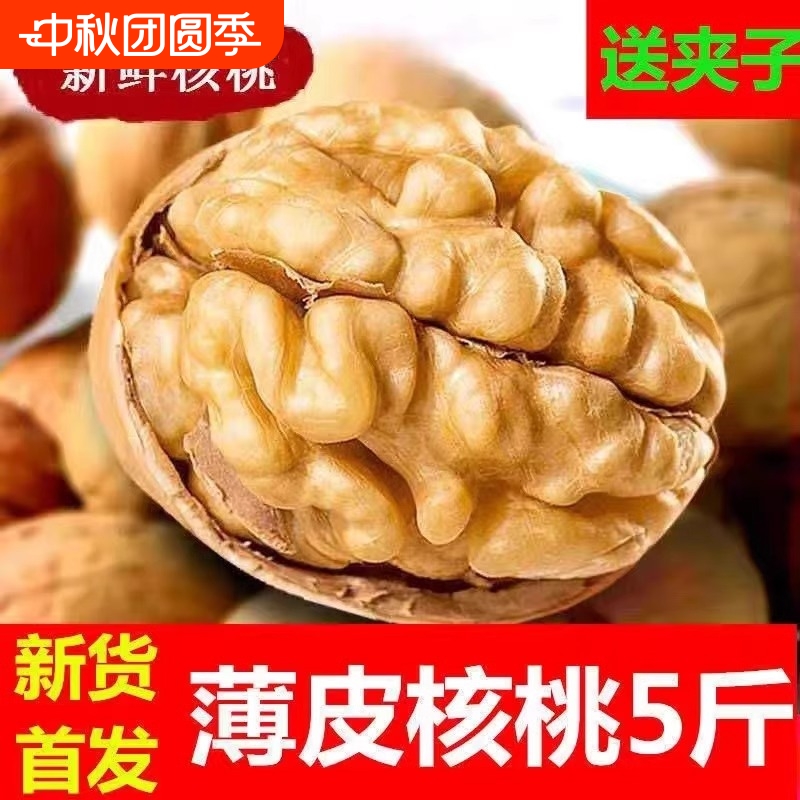 2024年特价新疆天然薄皮核桃批发坚果大核桃原味185纸皮核桃生