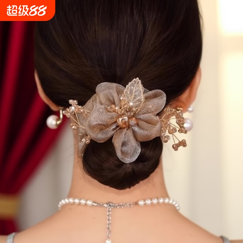 2026新款头花头绳发圈头饰大肠高级感女扎头发绳皮筋夏季水钻黑色