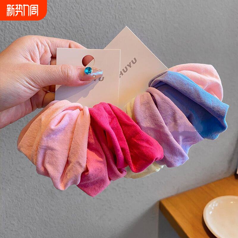 儿童扎高马尾皮筋小女孩高弹力发圈发绳女童不伤发毛巾圈头绳黑色