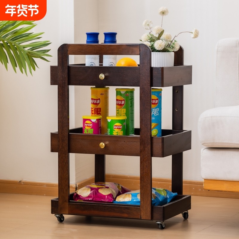 全实木书包架现代简约桌下书本架移动小推车零食置物架子客厅沙发,住宅家具,移动边几/推车,淘宝优惠券,粉丝福利购,淘宝优惠卷